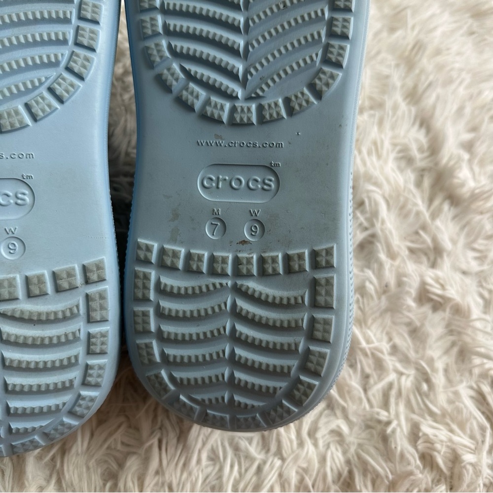 Crocs Classic Crush Platform Clog Blue Womens Size 9 - Picture 10 of 10